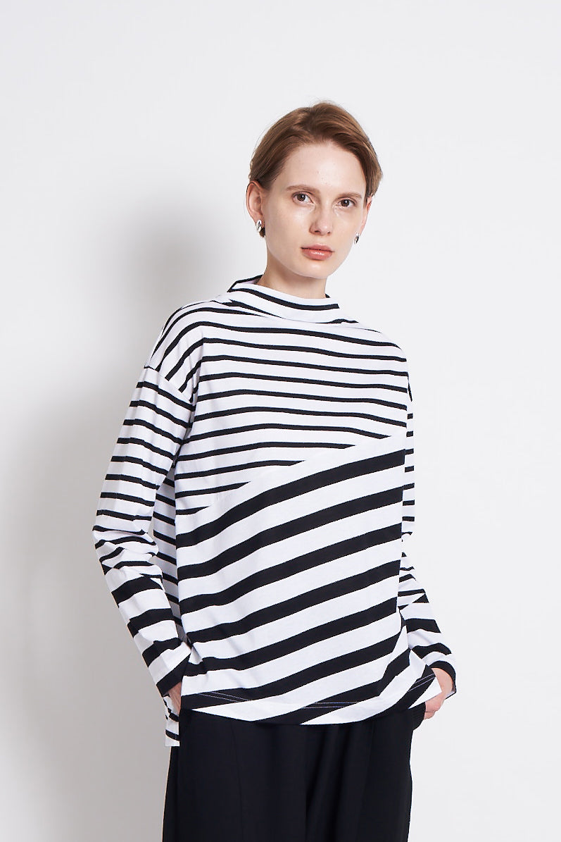 シルケット天竺ボーダーカットソー