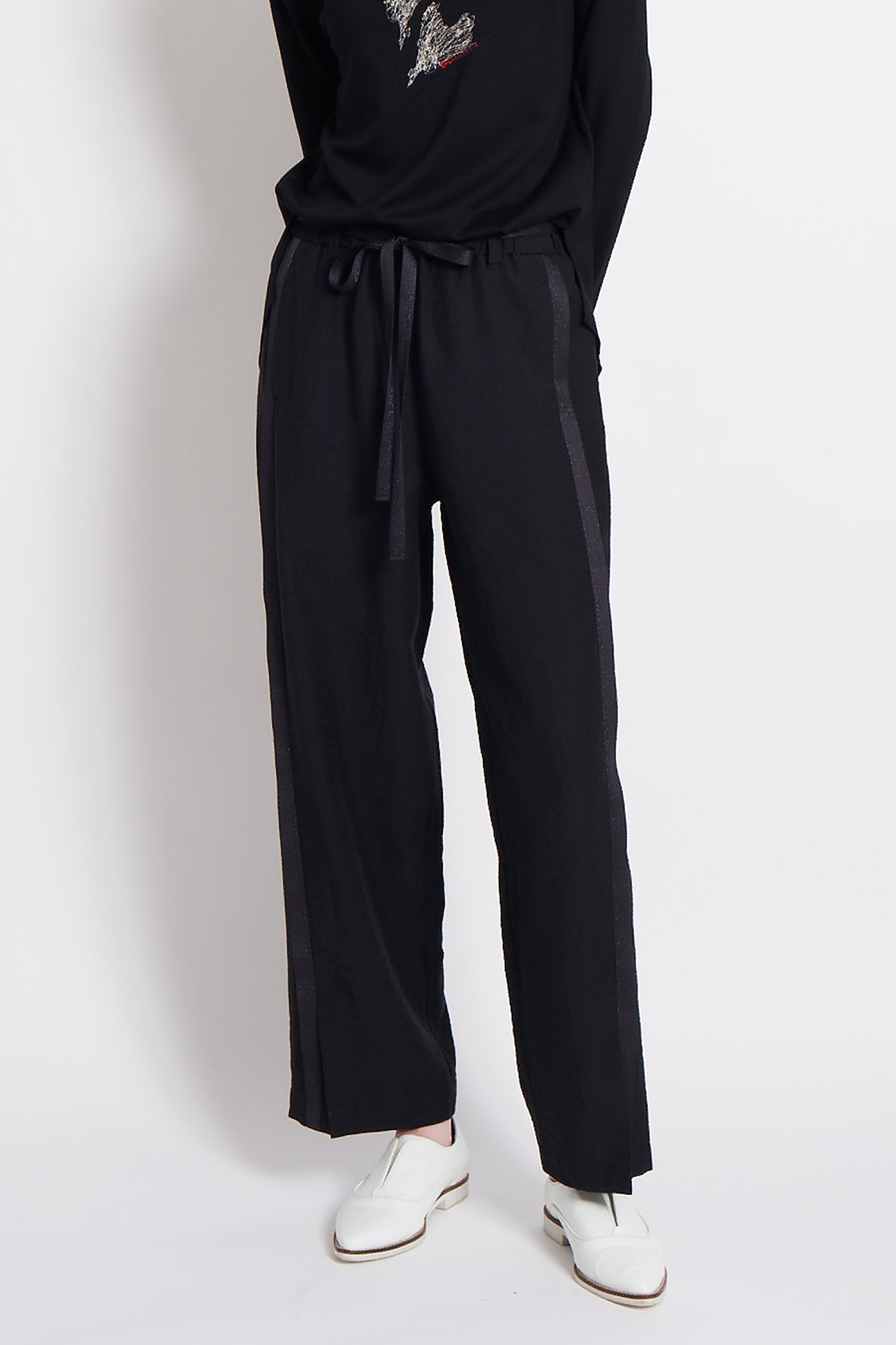 【セットアップ対応】麻レーヨンシャンブレーストレートパンツ