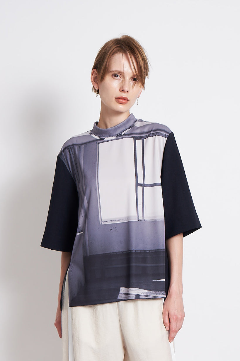 ロンリーバスストッププリントブラウス