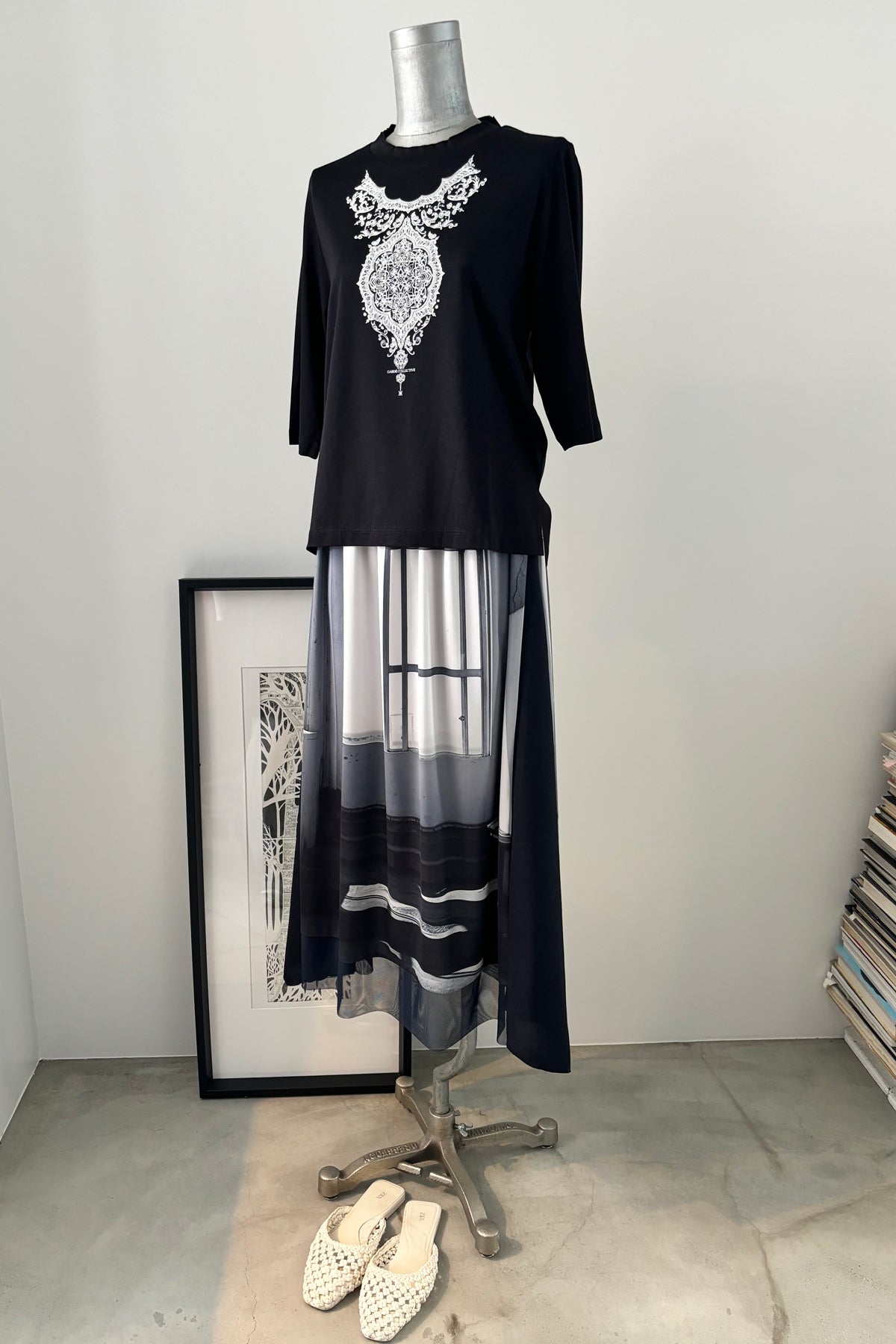 スパイラル天竺ペイズリープリントTシャツ