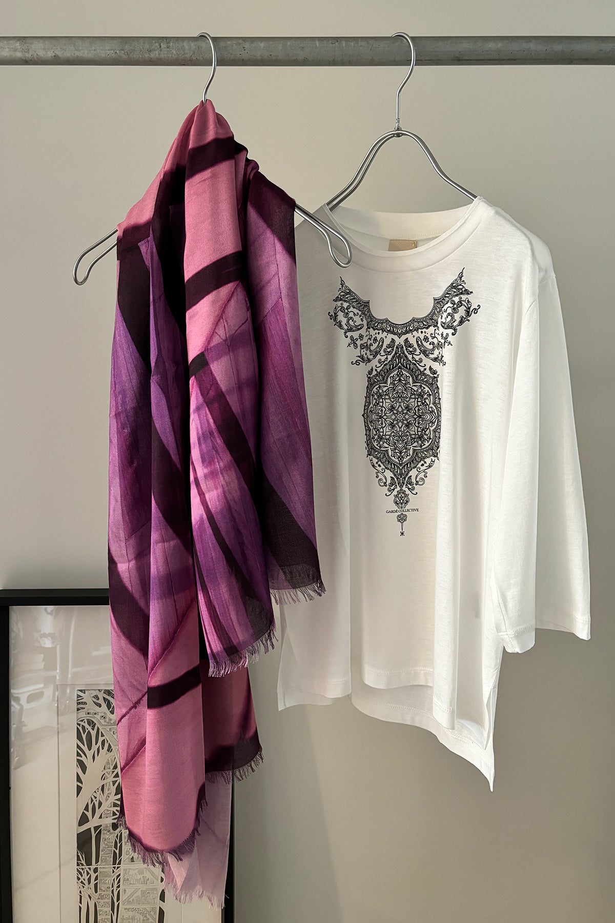 Sample SALE マーブルシャドウプリントストール