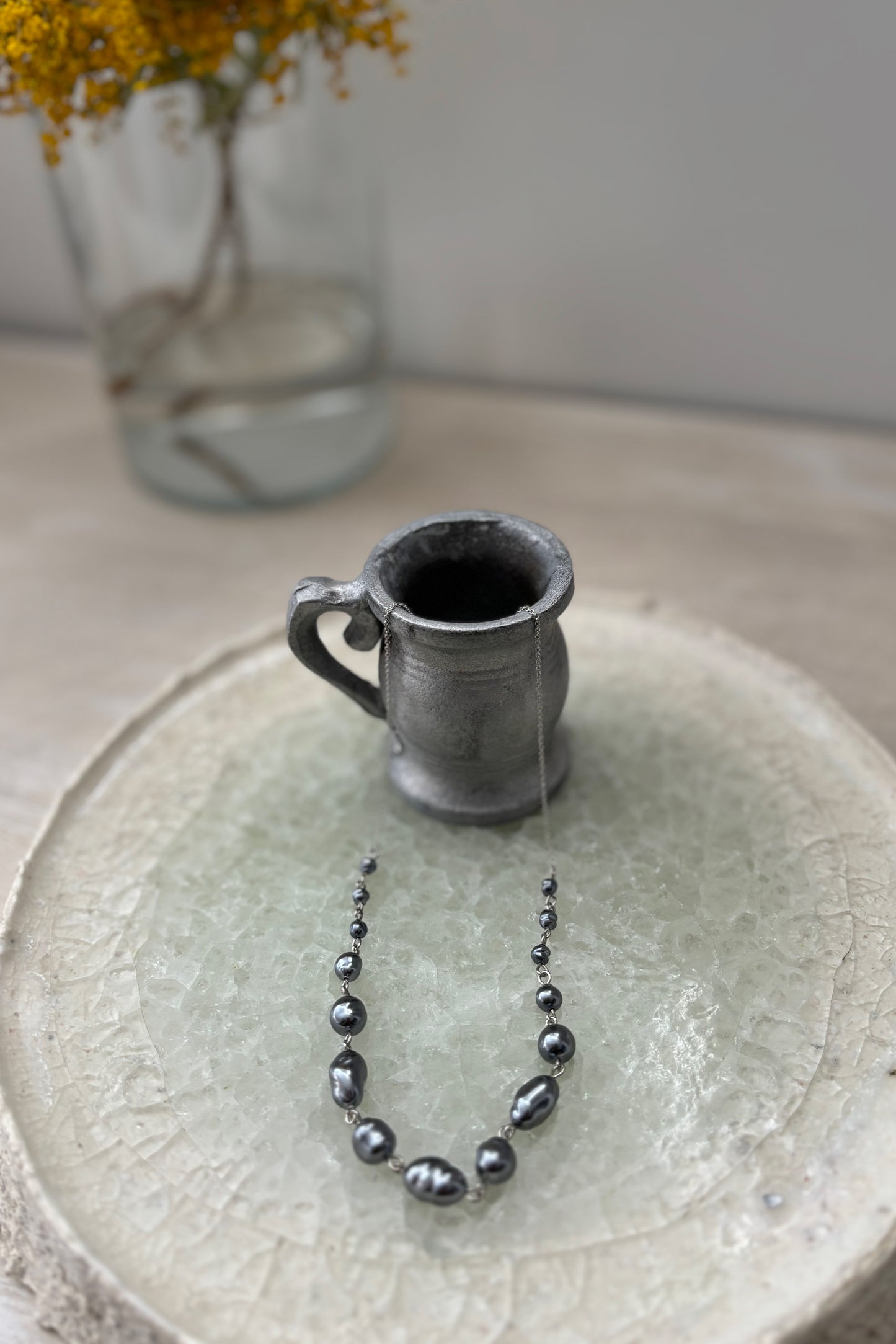 ランダムガラスパールネックレス