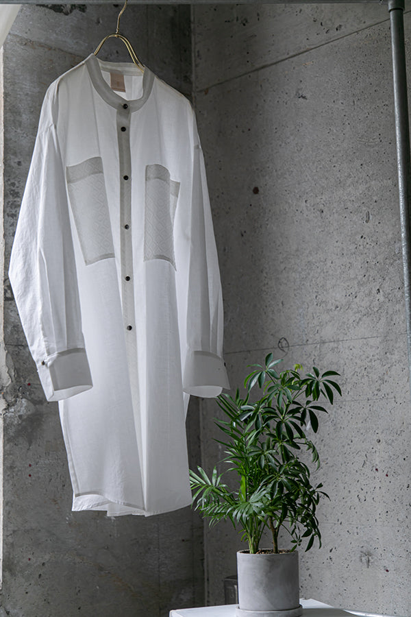 ダイヤモンドジャカードロングシャツ