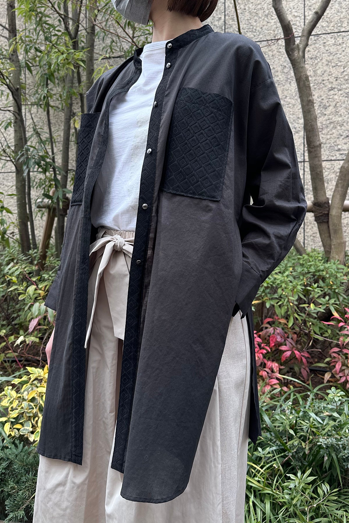 ダイヤモンドジャカードロングシャツ