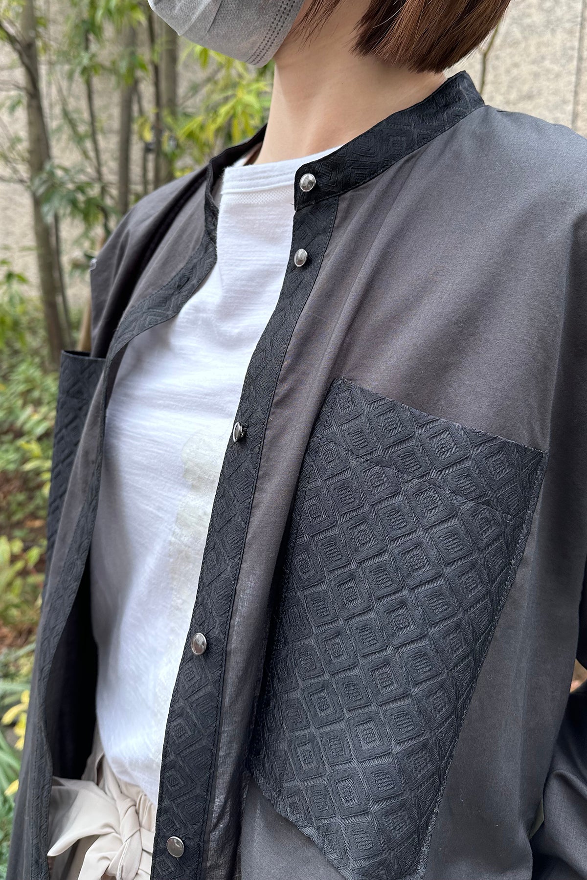 ダイヤモンドジャカードロングシャツ